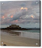 Sunrise Over Fort National, Brittany Acrylic Print