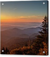 Sunrise Over The Smoky's V Acrylic Print