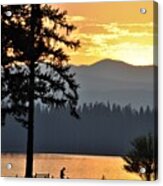 Sunset At Seeley Lake Acrylic Print