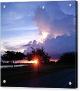 Sunset At The Park In Miami Florida Acrylic Print