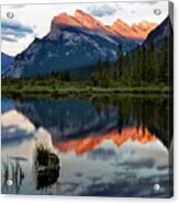 Sunset At Vermillion Lakes, Banff Canada 2 Acrylic Print