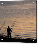 Sunset Fishing On The Loch Acrylic Print