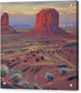 Sunset In Monument Valley Acrylic Print