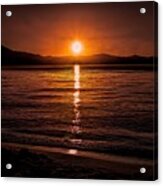 Sunset Lake 810pm Textured Acrylic Print