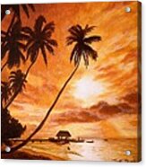 Sunset On Paradise Cove Acrylic Print