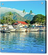 Sunset On The Marina Lahaina Harbour Maui Hawaii Acrylic Print