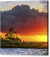 Sunset On The North Shore Of Oahu Acrylic Print