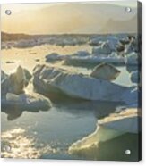 Sunset Over Jokulsarlon Glacier Lagoon Acrylic Print