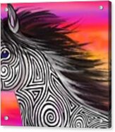Sunset Ride Tribal Horse Acrylic Print