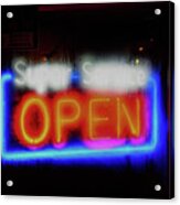 Super Service - Open Neon Acrylic Print