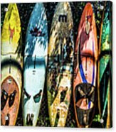 Surfboard Fence Maui Hawaii Acrylic Print