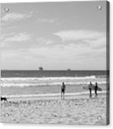 Strollin On Dog Beach Acrylic Print