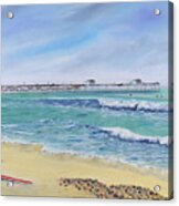 Surfing In San Clemente Acrylic Print