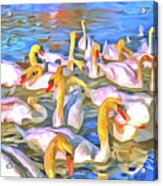 Swans Pop Art Acrylic Print