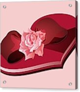 Sweetheart Candy Box With Pink Rose Acrylic Print