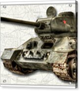 T-34 Soviet Tank W Bg Acrylic Print
