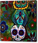 Talavera Owl And Skull Acrylic Print