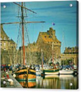 Tall Ship In Saint Malo Acrylic Print