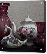 Tea Pot And Cranberry Glass Acrylic Print