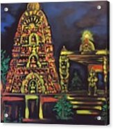 Temple Lights In The Night Acrylic Print