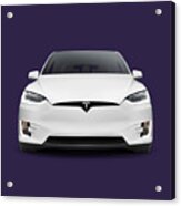 Tesla Model X Luxury Suv Electric Car Front Art Photo Print Acrylic Print