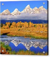 Teton Peaks Reflections Acrylic Print