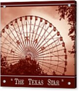 Texas Star In Orange Acrylic Print