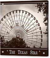 Texas Star In Sepia Acrylic Print