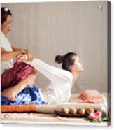 Thai Original Massage For Woman In Many Spa Acrylic Print