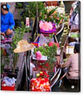 Thailand's Colorful Floating Market Acrylic Print
