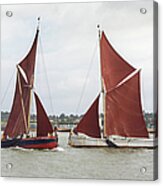 Thames Sailing Barges Repertor And Reminder Acrylic Print