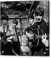 The Beatles In London 1963 Black And White Painting Acrylic Print