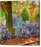 The Bicycles Of Amsterdam Watercolor Painting Acrylic Print