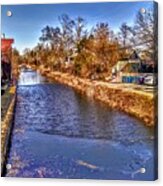 The Canal At New Hope In Winter Acrylic Print
