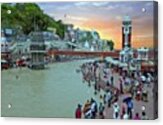 The City Haridwar With The Holy River Acrylic Print