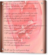 The Fusion Of Love Poem Acrylic Print