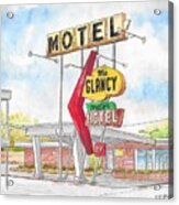 The Glancy Motor Hotel, Cinton, Oklahoma Acrylic Print