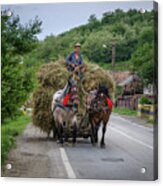 The Hay Cart, Romania Acrylic Print