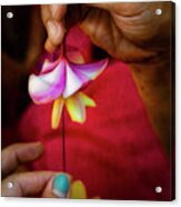 The Lei Maker's Hands Acrylic Print