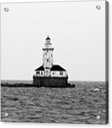 The Lighthouse Black And White Acrylic Print