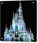 The Magic Kingdom Castle In Frosty Light Blue Walt Disney World Mp Acrylic Print