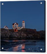 The Nubble Waiting For Snow Acrylic Print