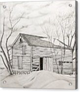 The Old Barn Inwinter Acrylic Print