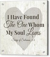 The One Whom My Sould Loves- Art By Linda Woods Acrylic Print