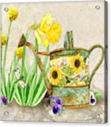 The Promise Of Spring - Watering Can Acrylic Print