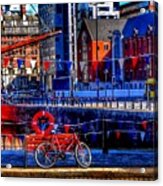 The Red Bicycle At Albert Dock Acrylic Print