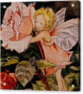 The Rose Fairy After Cicely Mary Barker Acrylic Print