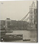 The Thames At Tower Bridge 1909 Acrylic Print