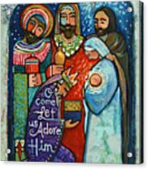 Three Kings O Come Let Us Adore Him Acrylic Print