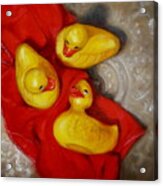Three Rubber Ducks 2 Acrylic Print